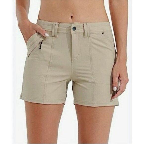 Willit Khaki Hiking Outdoor Athletic Tan Beige Shorts Size 4 Nylon Blend - Picture 1 of 5